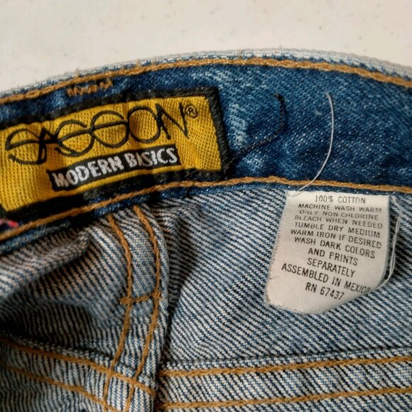 Vintage Sasson Acid Wash Jeans Women 14 Blue Stone Washed High Waist Mom 80s 90s - Picture 16 of 16